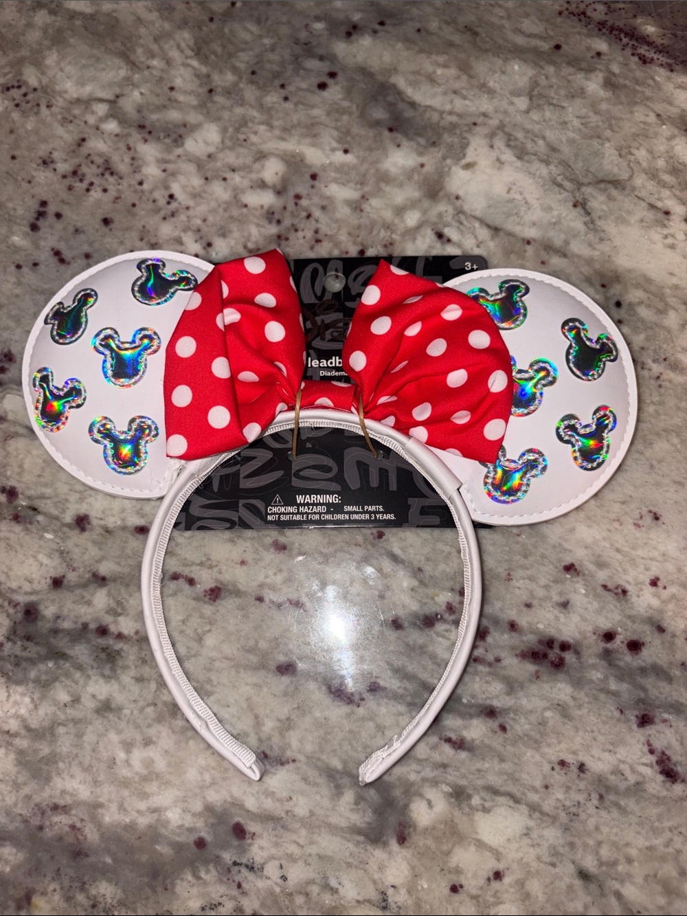 Disney Minnie Mouse Red Polka Dot Bow Ear Headband